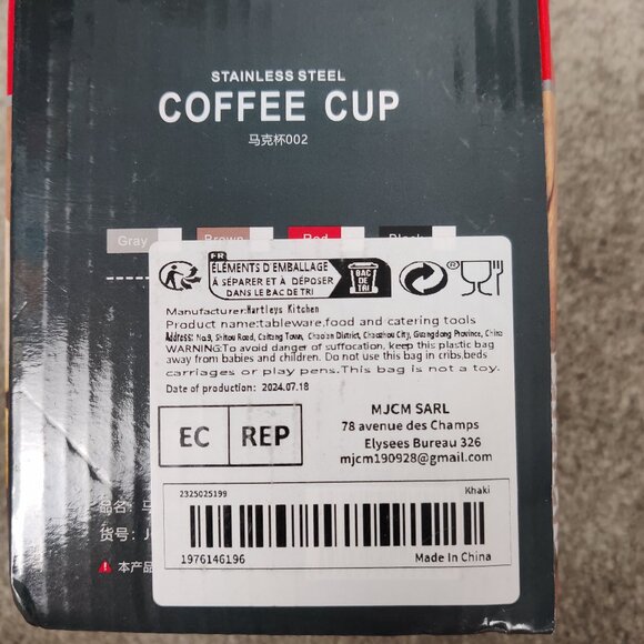 NEW Stainless Steel Coffee Cup With Lid In Beige Color Drink On The Go Travel - Picture 7 of 7